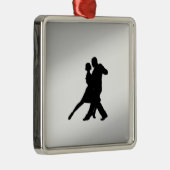 Ornement Carré Argenté Danseurs de tango Silhouette (Droite)