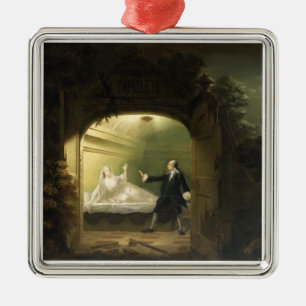 Ornement Carré Argenté David Garrick (1717-79) et George Anne Bellamy (