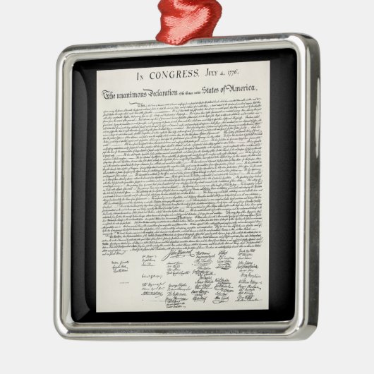 Ornement Carré Argenté Déclaration d'indépendance (Gauche)