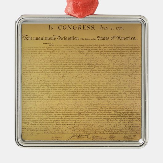 Ornement Carré Argenté Déclaration d'indépendance (Devant)