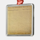 Ornement Carré Argenté Déclaration d'indépendance (Gauche)