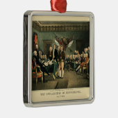 Ornement Carré Argenté Déclaration d'indépendance, restaurée, Noël (Droite)