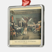 Ornement Carré Argenté Déclaration d'indépendance, restaurée, Noël (Gauche)