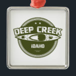Ornement Carré Argenté Deep Creek Wild Et Rivière Pittoresque Idaho Kayak<br><div class="desc">Deep Creek dans l'Idaho est définie par le canyon à parois verticales extrêmement méandrantes qui entoure la crique lorsqu'elle s'écoule jusqu'à sa confluence avec la rivière Owyhee. La crique convient aux kayaks et aux canoës au début du printemps lorsque les flux atteignent des centaines de pieds cubes par seconde de...</div>