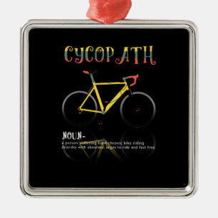 Ornement Carré Argenté Définition Drôle Vélo Addict Cadeau pour