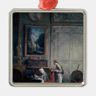 Ornement Carré Argenté Déjeuner de Madame Geoffrin