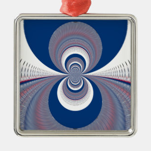 Ornement Carré Argenté Demi bleu