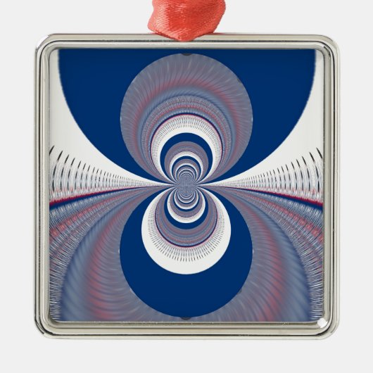 Ornement Carré Argenté Demi bleu (Devant)