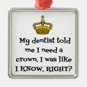ORNEMENT CARRÉ ARGENTÉ DENTIST CROWN