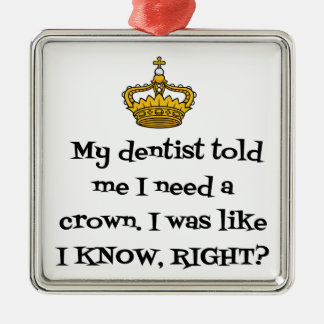 ORNEMENT CARRÉ ARGENTÉ DENTIST CROWN