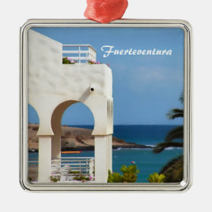 Ornement Carré Argenté Dessous de verre en liège de Fuerteventura