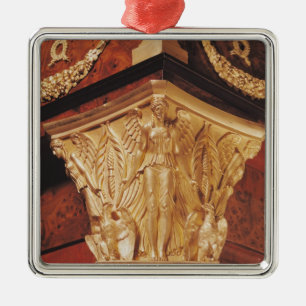 Ornement Carré Argenté Détail de victoire à ailes