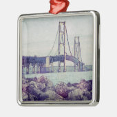 Ornement Carré Argenté Détroit de Mackinac (Gauche)