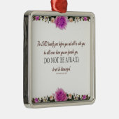 Ornement Carré Argenté Deutéronome 31:8 Le Seigneur Va Devant Vous (Droite)