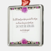 Ornement Carré Argenté Deutéronome 31:8 Le Seigneur Va Devant Vous (Gauche)