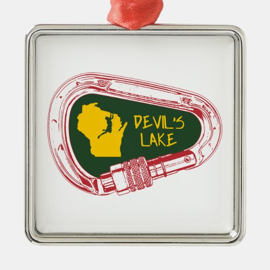 Ornement Carré Argenté Devil's Lake Climbing Carabiner (Devant)