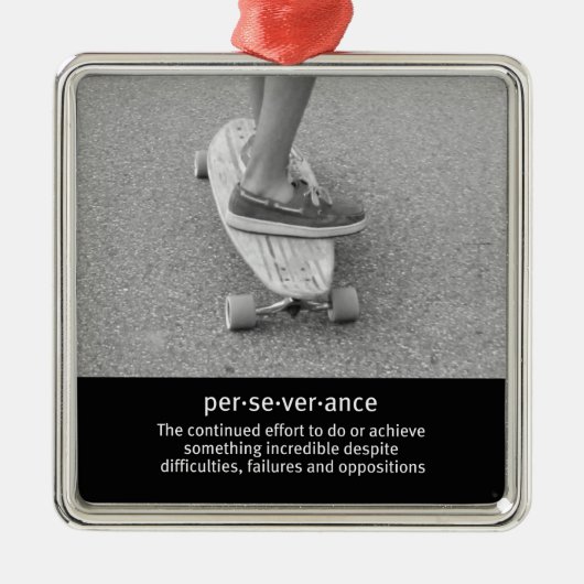 Ornement Carré Argenté Devis motivationnel long-board (Devant)