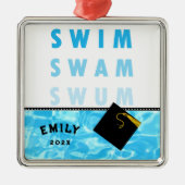 Ornement Carré Argenté Diplôme de natation (Devant)
