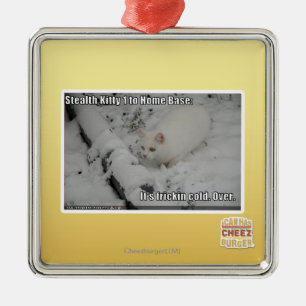 Ornement Carré Argenté Discrétion Kitty 1