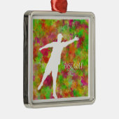 Ornement Carré Argenté Disk Golf (Droite)