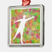 Ornement Carré Argenté Disk Golf (Gauche)