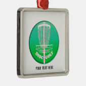 Ornement Carré Argenté Disque Golf Frisbee Cage (Droite)