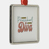 Ornement Carré Argenté Diva préscolaire (Droite)