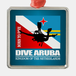Ornement Carré Argenté Dive Aruba DF2