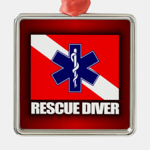 Ornement Carré Argenté Diver ERT 2