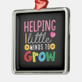 Ornement Carré Argenté Don de l'enseignant | Aider Les Petits Esprits À C (Gauche)