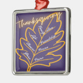 Ornement Carré Argenté Don Thanksgiving (Gauche)