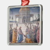 Ornement Carré Argenté Donner des clés à St Peter (Gauche)