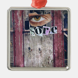 Ornement Carré Argenté douleur oculaire