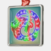 Ornement Carré Argenté Dragon (Gauche)