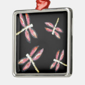 Ornement Carré Argenté Dragon rose d'art d'insectes (Gauche)