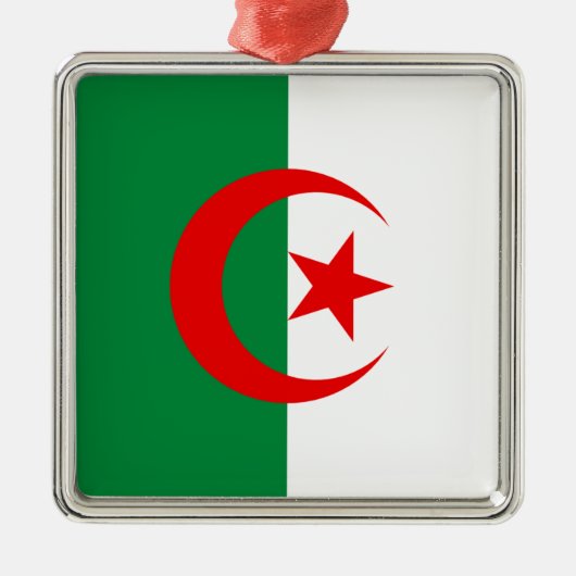 Ornement Carré Argenté drapeau algérien (Devant)