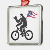 Ornement Carré Argenté Drapeau Bigfoot Cycling Ohio (Gauche)