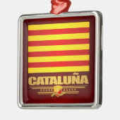 Ornement Carré Argenté Drapeau de Catalogne (Gauche)