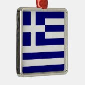 Ornement Carré Argenté Drapeau de la Grèce (Droite)