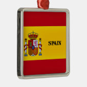 Ornement Carré Argenté Drapeau de l'Espagne (Droite)