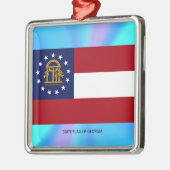 Ornement Carré Argenté Drapeau de l'État de Géorgie (Gauche)