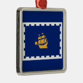 Ornement Carré Argenté Drapeau de Québec (Québec, Canada) (Droite)