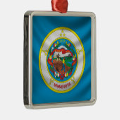 Ornement Carré Argenté Drapeau du Minnesota (Droite)