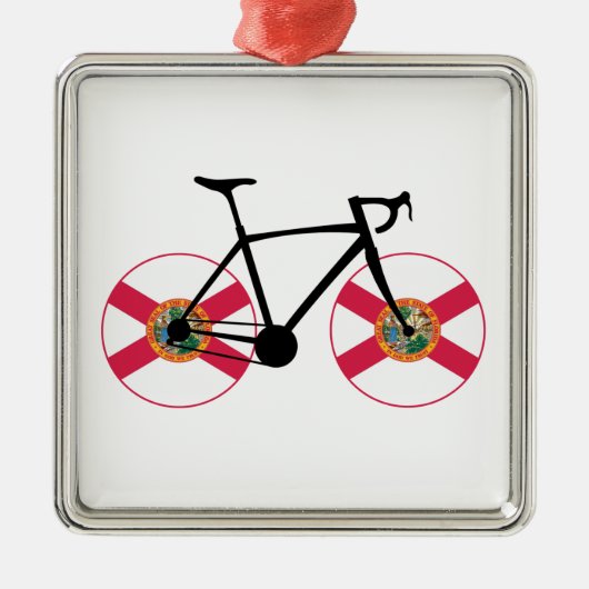 Ornement Carré Argenté Drapeau Floride Cyclisme (Devant)