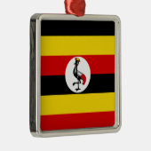 Ornement Carré Argenté Drapeau ougandais (Ouganda) (Droite)