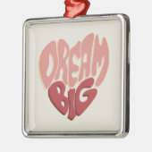 Ornement Carré Argenté Dream Big : Un message significatif pour le succès (Gauche)