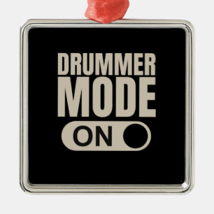 Ornement Carré Argenté Drummer Mode On