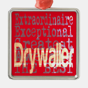 Ornement Carré Argenté Drywaller Extraordinaire