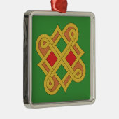 Ornement Carré Argenté Durrow Knotwork 2016 Rouge et Vert (Droite)