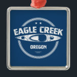 Ornement Carré Argenté Eagle Creek Oregon Kayaking<br><div class="desc">Le ruisseau Eagle est un affluent de la rivière Clackamas,  sur les versants ouest de la chaîne Cascade,  dans le nord-ouest de l'Oregon.</div>